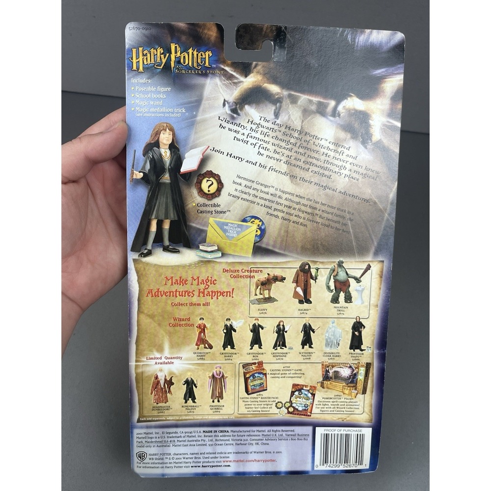 Gryffindor Hermione Harry Potter The Sorcerer's Stone Wizard Figure Mattel 2001 - Picture 5 of 8